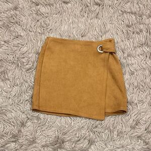 Forever 21 faux suede wrap mini skirt size small